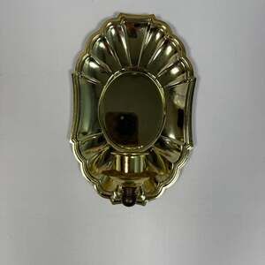 Vintage Homco Gold Brass Look Ornate Shell Wall Sconce Candle Holder